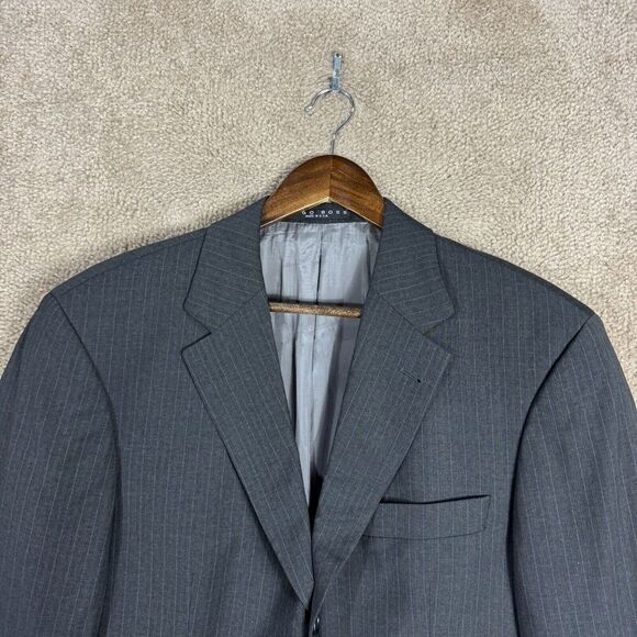 Hugo Boss Einstein Sigma Sport Coat‎ Mens 38 Gray Stripe Wool Blazer Suit Jacket - Picture 2 of 11